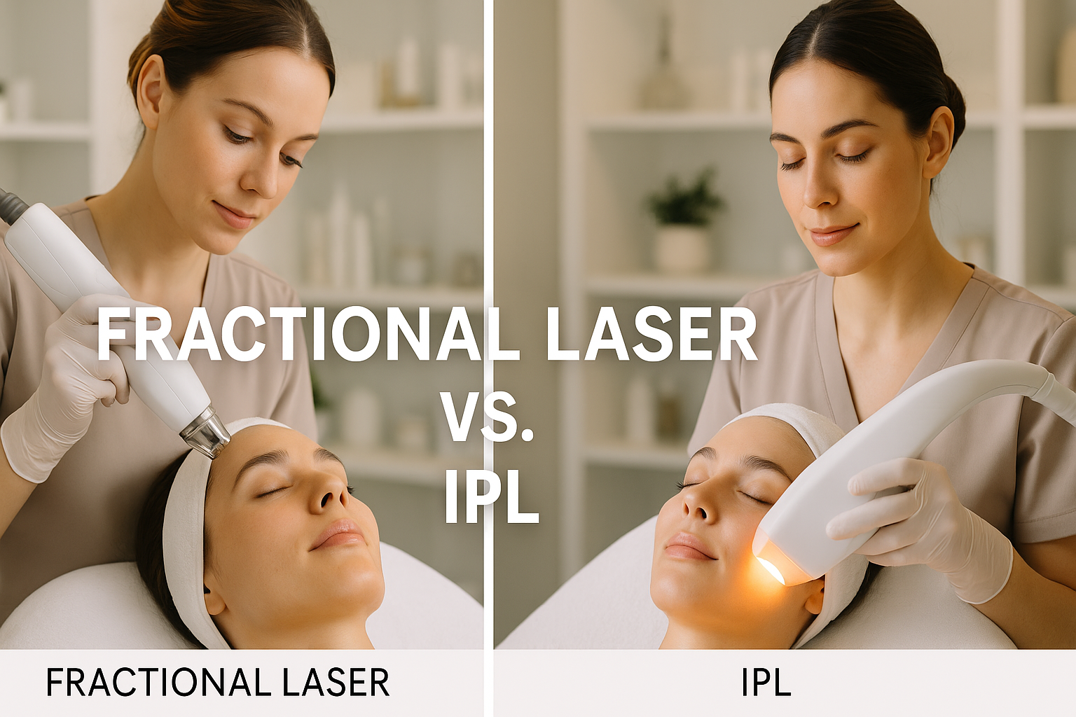 Fractional laser vs IPL treatments performed by aestheticians at MiraMed and Day Spa in Santa Barbara.